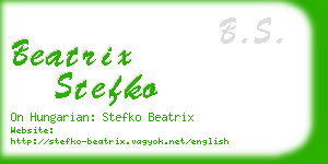 beatrix stefko business card